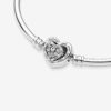 Brazalete Pandora Moments Entwined Infinite Hearts Clasp Bangle 3