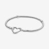 Brazalete Pandora Moments Heart Closure Snake Chain 1