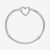 Brazalete Pandora Moments Heart Closure Snake Chain 2